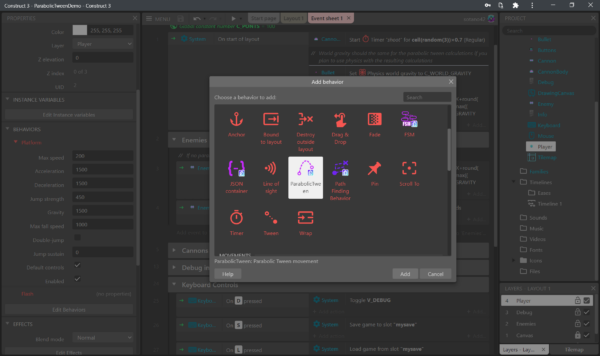 Parabolic Tween Addon for Construct 3 - Image 2