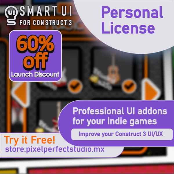 Smart UI for Construct 3 - Personal Indie License
